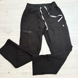 FIGS high waisted yola scrub pants black womens petite small